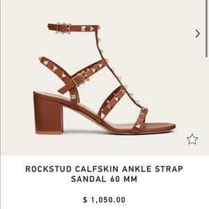 Used Valentino Rockstud Calfskin Ankle Strap Sandal 60MM • Size 36 1/2 (US 6.5)